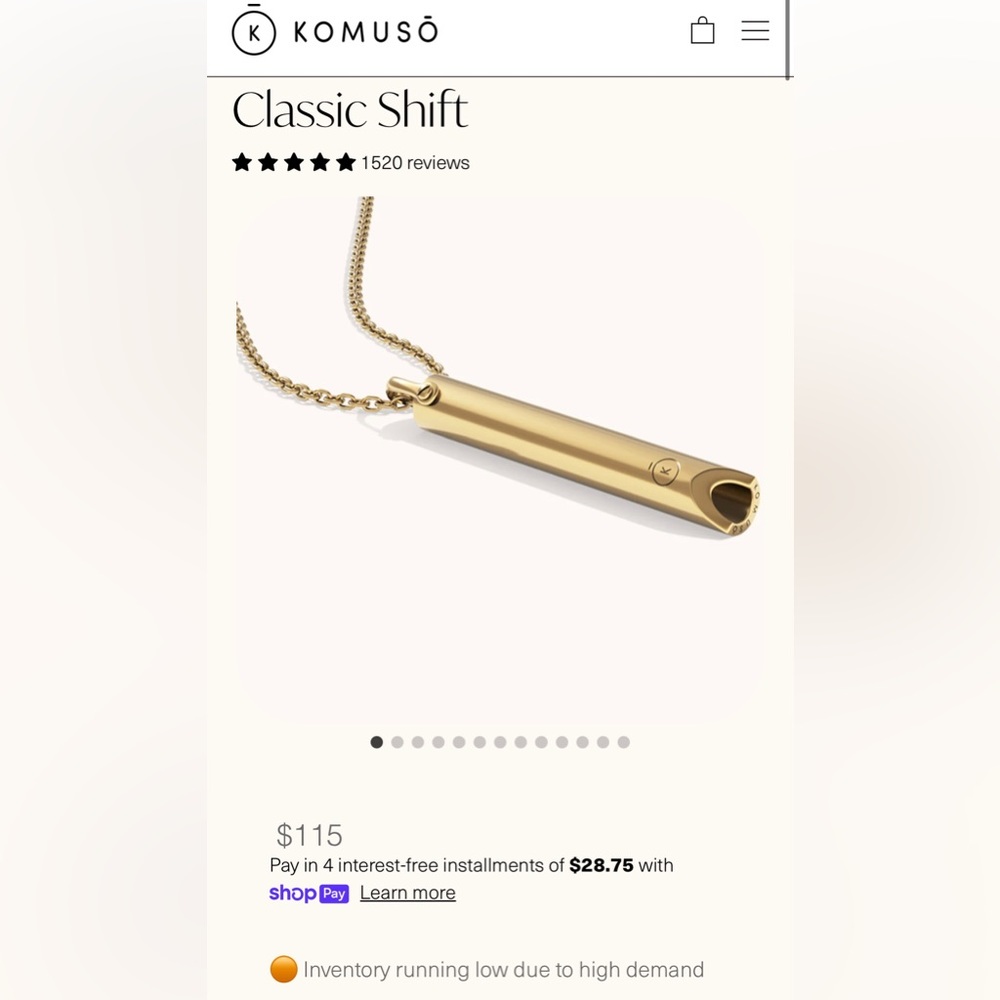 BRAND NEW Komuso The Shift Gold Necklace
